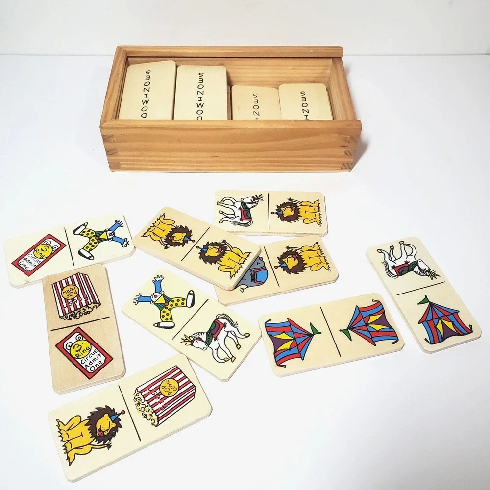 Kids Games - Match‎ Game and Dominos - Wood Circus Theme